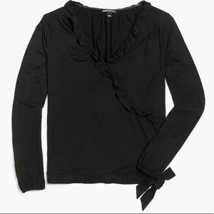 J. Crew Mercantile ruffle trim wrap top